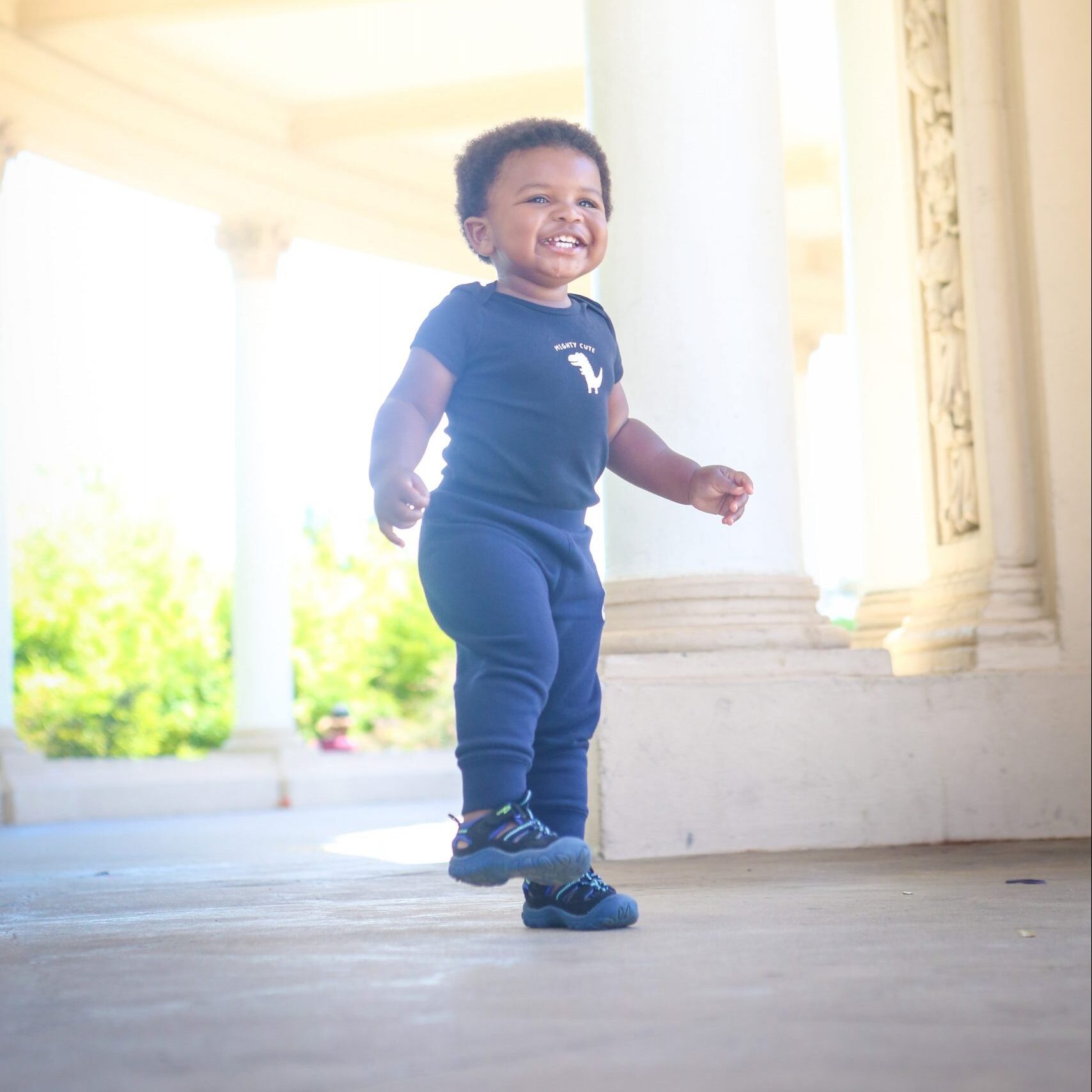 buying toddler shoes, happy boy