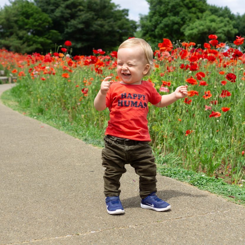 happy baby walking